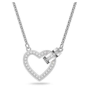 Swarovski Lovely Necklace, White and Rose Gold Plated Women's Necklace with Radiant Pendant on Sale